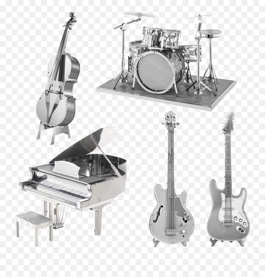 Set Musical Instruments - Metal Earth Drum Set Png,Instruments Png