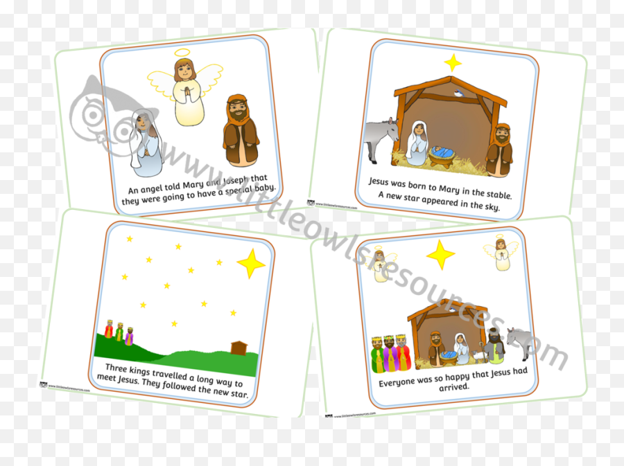 Free Nativity Story Sequence Cards Printable Early Yearsey - Three Kings Art Eyfs Png,Nativity Png