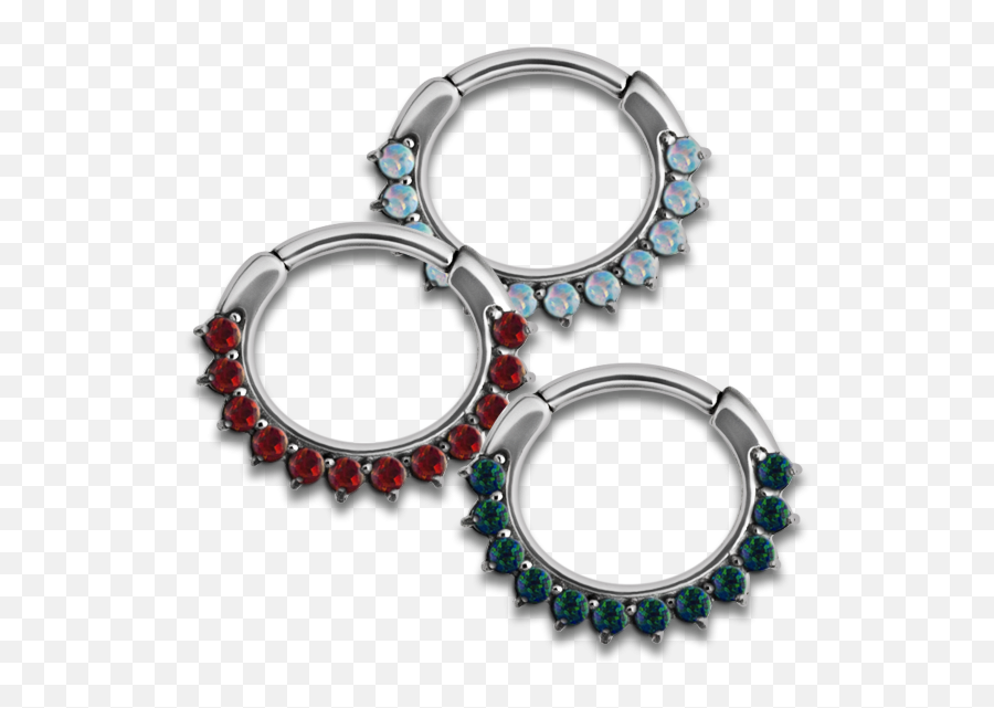 Steel Hinged Curved Opal Septum Ring - Tektik Tattoo U0026 Piercing Solid Png,Septum Piercing Png