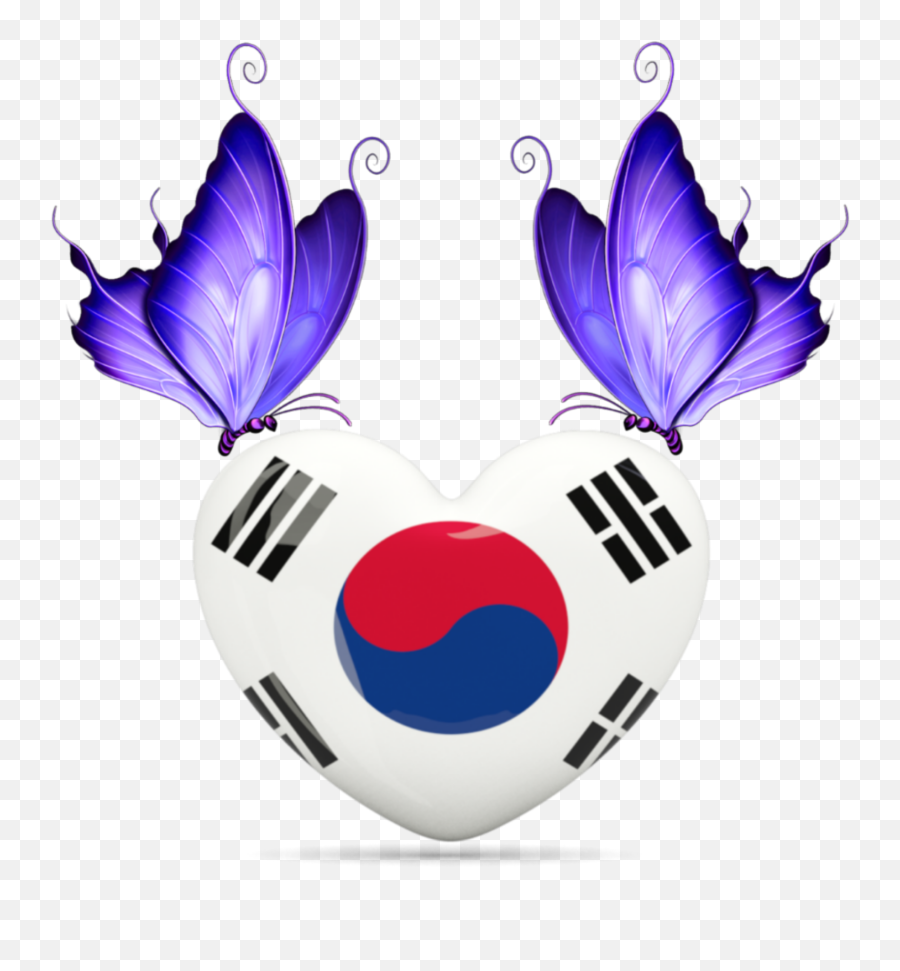 Korean Flag Koreanflag Butterflys Sticker By - Korea And India Liberation Day Png,Korean Flag Transparent