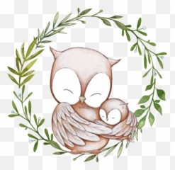 Download Free Owl Wreath Shower Child Png
