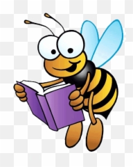 Bee Clip Art Reading Book Png Image - Clipart