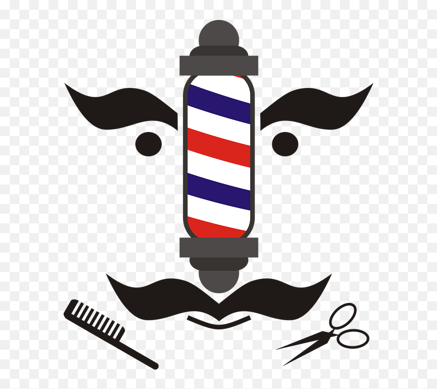 Barbero Bigote Tijeras - Gráficos Vectoriales Gratis En Pixabay Scissors And Comb Logo Png,Bigote Png