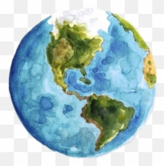 Earth Aesthetic Blueaesthetic Vintage Vintageaesthetic - Earth Watercolor Painting png