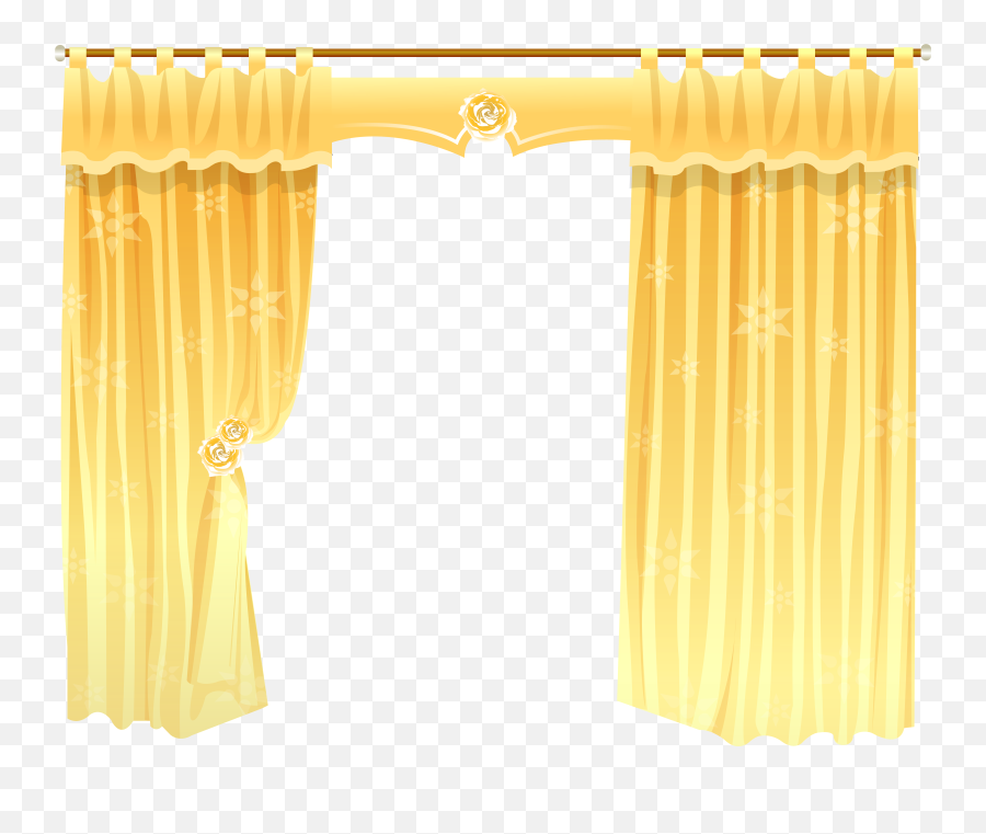 Curtains Clipart Cartoon Transparent Free - Yellow With Curtains Background Png,Curtain Png
