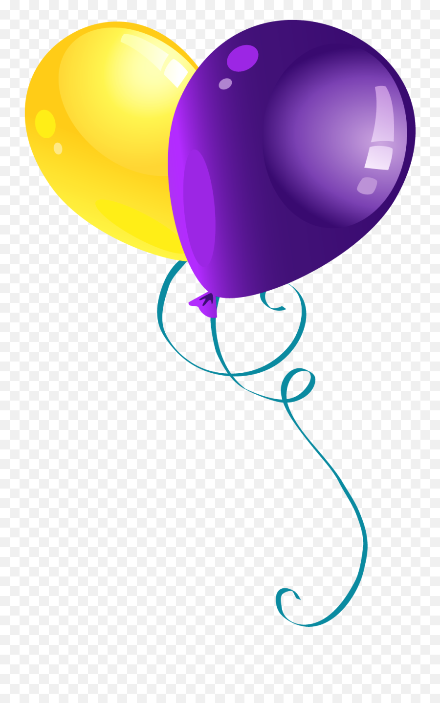Purple Balloons Png Clipart Picture - Purple And Yellow Balloons Png,Yellow Balloon Png