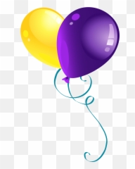 Purple Balloons Png Clipart Picture - Purple And Yellow Balloons Png,Yellow Balloon Png