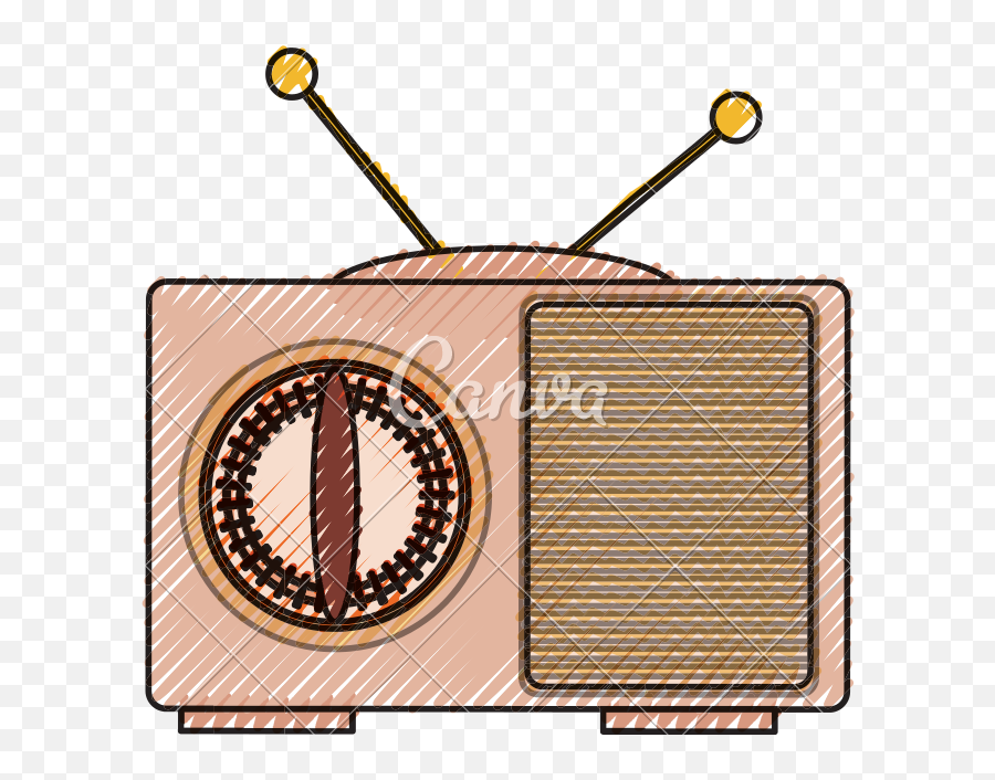 Old Radio Stereo Doodle - Icons By Canva Radio In The 20s Drawing Png,Old Radio Png