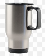 Download Silver Stainless Steel Travel Mug - Blank png