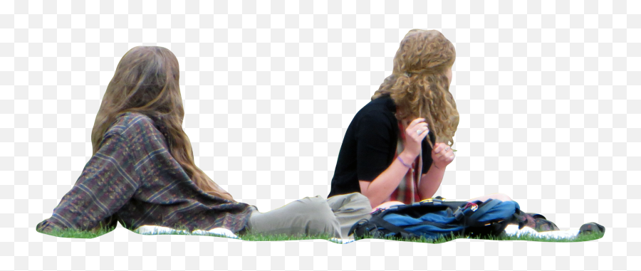 Two - Friendssittinginthegrasspng 20252025 Immediate People On Grass Png,People Sitting Silhouette Png