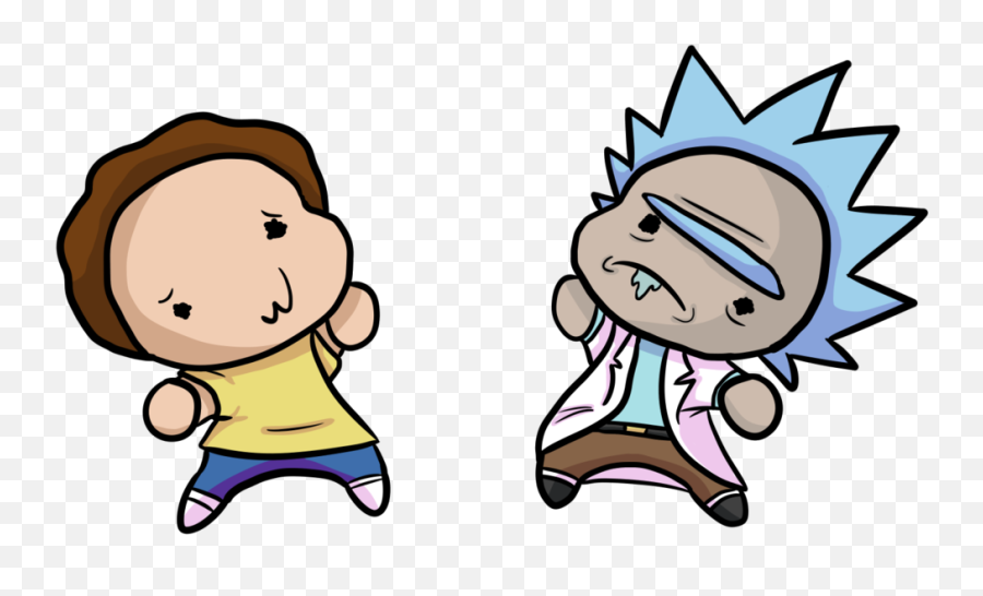 Rick And Smol Morty - Cartoon Png,Pickle Rick Face Png