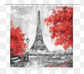 Red Curtain Png - Paris Eiffel Tower Painting Easy Eiffel Tower Painting Easy,Red Curtain Png
