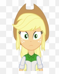 1585694 Applejack Artist Thebarsection Clothes Confused - Equestria Girls Face png