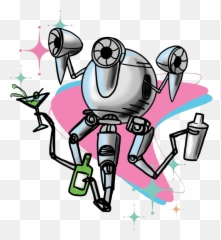 Paul Briskes Geeky Tattoo Designs - Mr Handy Cartoon png