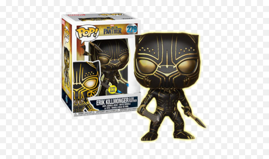 Black Panther - Erik Killmonger Glow Panther Funko Pop Png,Black Panther Mask Png