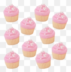 Download Hd Mini Pink Vanilla Fondant Cupcakes - Cupcake Cupcake Png,Cupcakes Png
