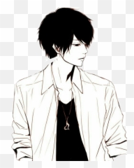 Anime - Mad Anime Boy Png,Black And White Anime Png