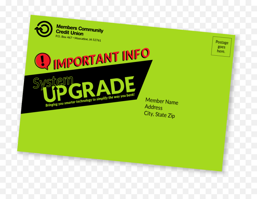 Upgrade Envelope - Members Community Credit Union Horizontal Png,Envelope Png