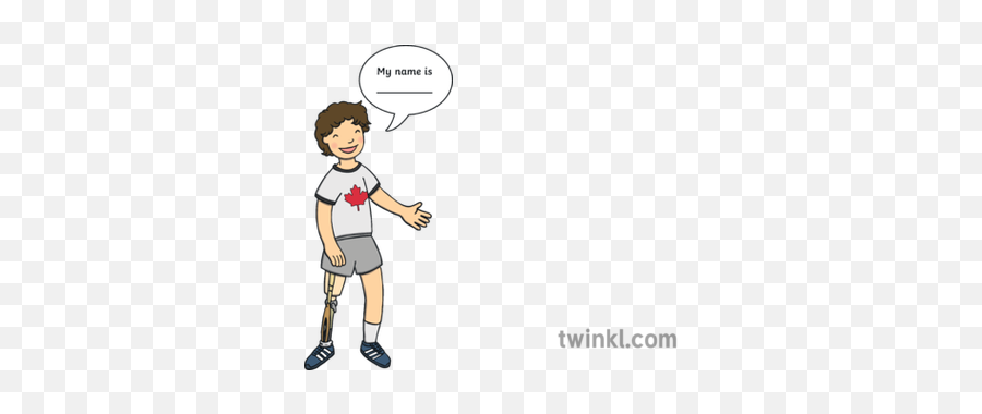Terry Fox Speaking Illustration - Twinkl Pushing A Chair Cartoon Png,Fox Head Png
