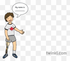 Terry Fox Speaking Illustration - Twinkl Pushing A Chair Cartoon Png,Fox Head Png
