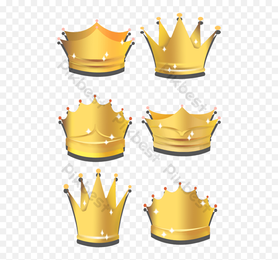 Realistic Golden Crown Icon Free Png - Solid,Tiara Transparent