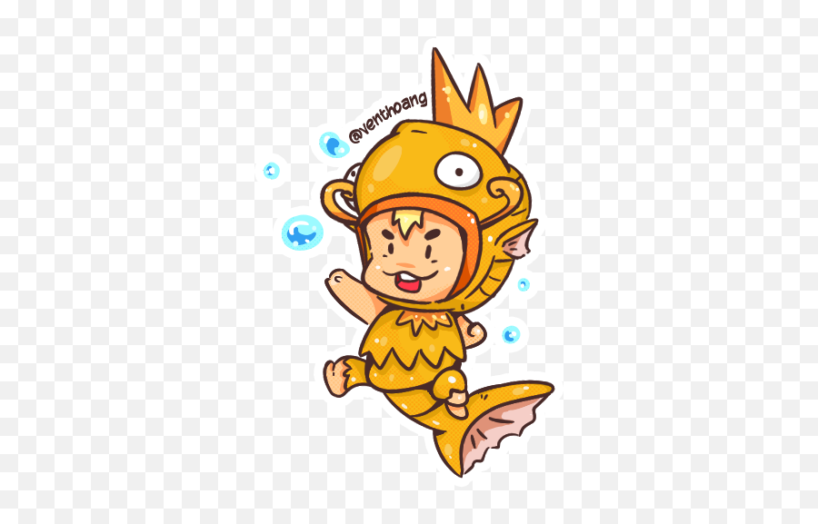Recolor Pokemon - Shiny Magikarp Kid Magrimp Vent Hoang Fictional Character Png,Magikarp Transparent