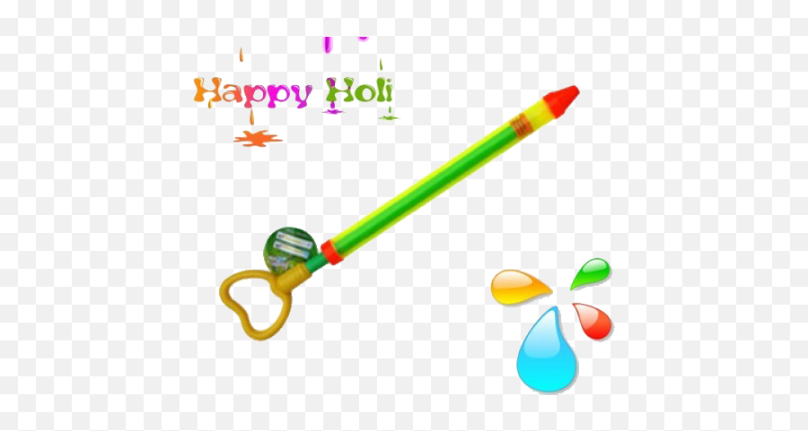 Holi Pichkari Water Gun Png Transparent - Happy Holi Png Text,Squirt Gun Png