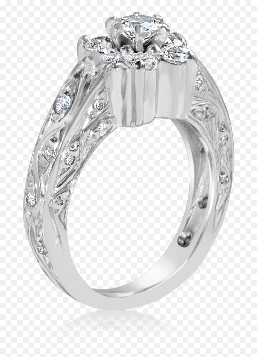 Vintage Flower Diamond Ring - Engagement Ring Png,Vintage Flower Png