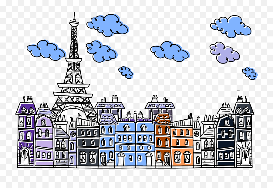 Paris Eiffel City Cute Drawing Clipart - Paris Clipart Png,City Png