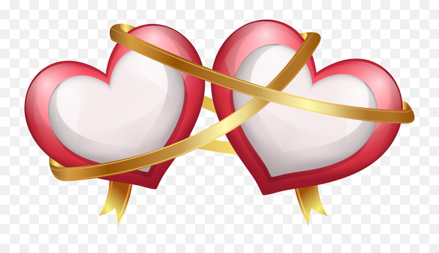 Two Hearts With Ribbon Transparent Png Clip Art Image - Love Wallpaper For Laptop,Adobe Illustrator Transparent Background