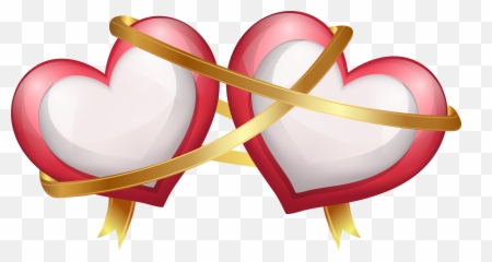 Two Hearts With Ribbon Transparent Png Clip Art Image - Love Wallpaper For Laptop