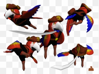 Download Hd Pirate Parrot - 7474 Polygons Cartoon Cartoon Png,Pirate Parrot Png