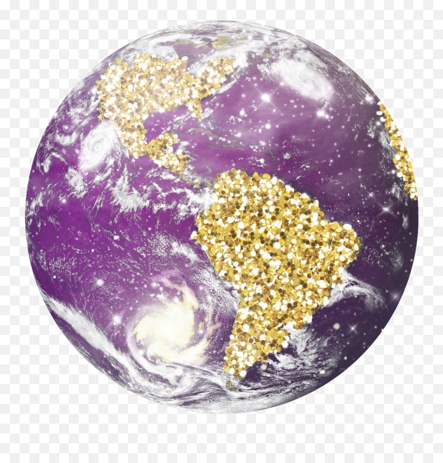 World Globe Planet Sparkle Glitter Gold - Clear Background Earth Transparent Png,Gold Globe Png
