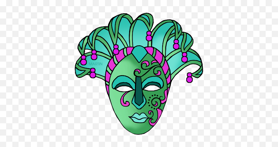 Holiday Clip Art By Phillip Martin Mardi Gras Mask Green - Clip Art Png,Mardi Gras Mask Png