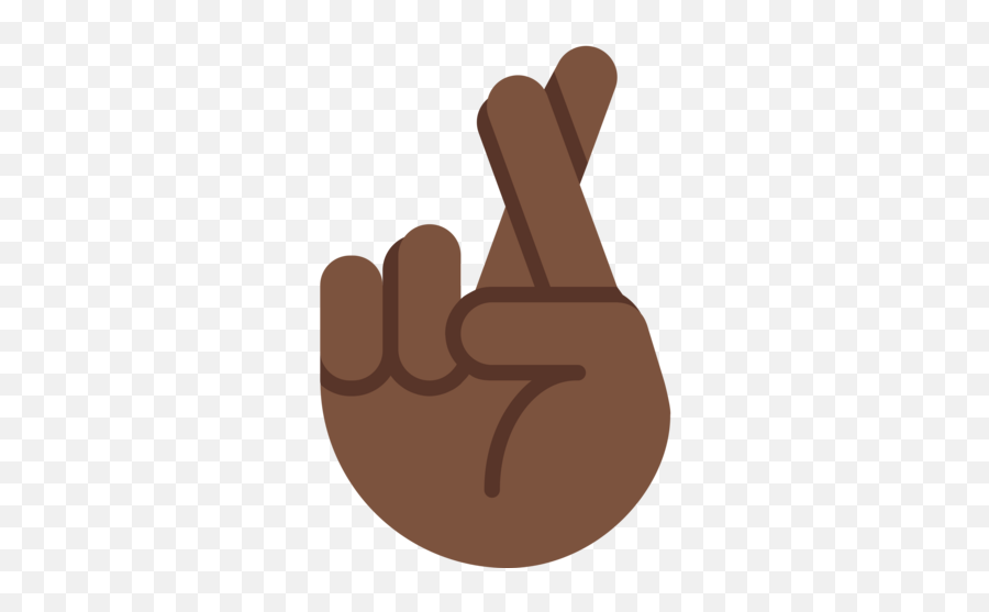 Dark Skin Tone Emoji - Brown Fingers Crossed Emoji Png,Fingers Crossed Png