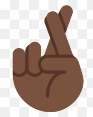 Dark Skin Tone Emoji - Brown Fingers Crossed Emoji Png,Fingers Crossed Png