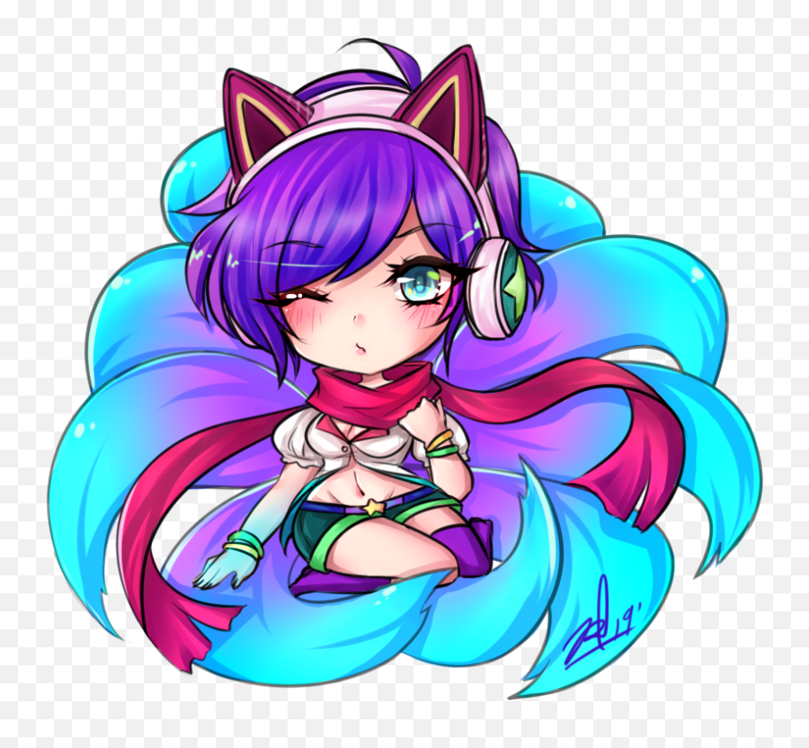 Daily Ahri Fanart - Ahri Arcade Chibi Png,Ahri Png