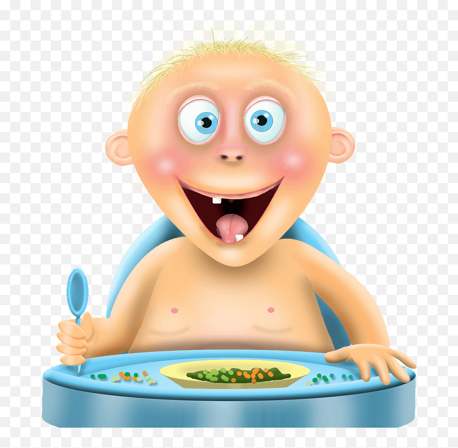 Clipart - Baby Cartoon Eating Transparent Png,Baby Transparent