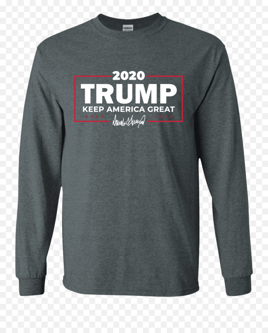 Keep America Great Trump 2020 Signature Long Sleeve T - Shirt Rangers Black Umbro Shirt Png,Trump 2020 Png