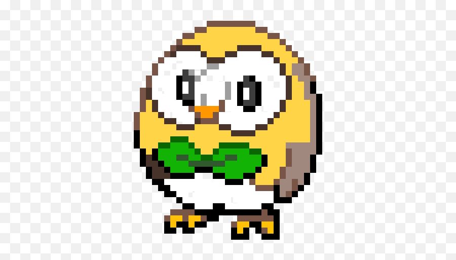 Pixilart - Rowlet By Archshade Grid Rowlet Pixel Art Png,Rowlet Png