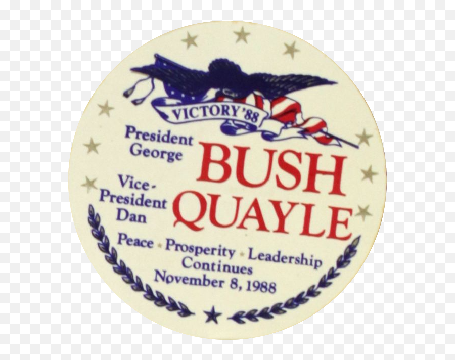 Victory 1988 Bush Quayle Button - Mega Publishing Group Png,George Bush Png