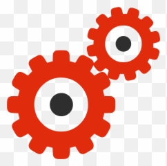 File - Red Silhouette Gears Svg Red Gear Icon Png Angel Tube Station,Gears Icon Png
