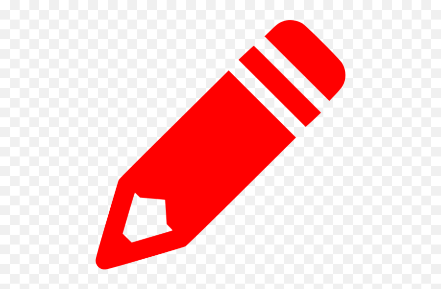 Red Pencil Icon - Color Pencil Icon Red Png,Free Pencil Icon