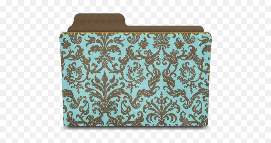 Folder Damask Turquoisey Icon Elegant Folders - Damask Folder Icon Png,Sophisticated Icon