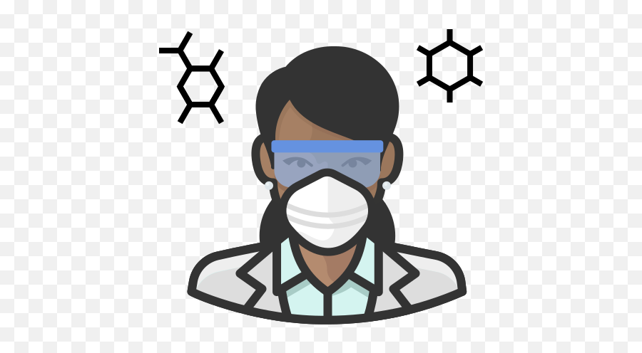 Virologist Black Female Coronavirus People Avatar Mask - Pharmacist Avatar Png,Icon First Responder