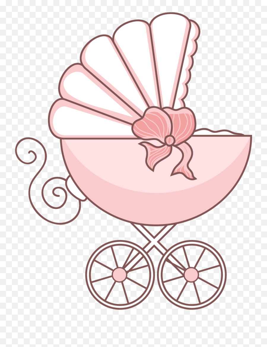 Stroller Png Download Free Clipart - Baby Girl Bassinet Cartoon,Cartoon Baby Png