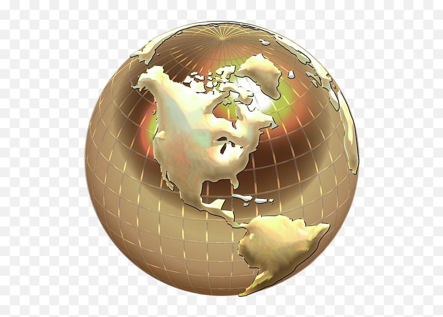 Western Hemisphere - Golden World Logo Transparent Png,Gold Globe Png
