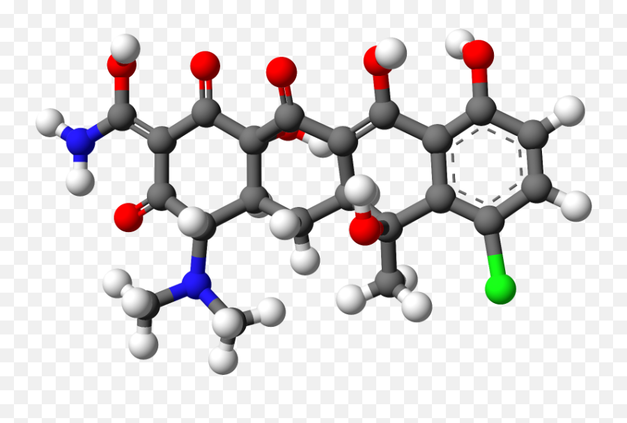 Download Hd Chlortetracycline 3d Balls - Tetracycline Model Png,Molecule Png