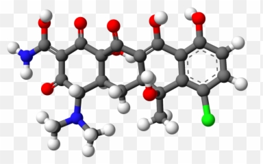 Download Hd Chlortetracycline 3d Balls - Tetracycline Model Png,Molecule Png