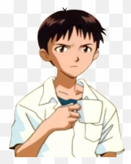 Download Hd Wasnt Gradeaundera A - Shinji Holding A Cup Png,Keemstar Transparent